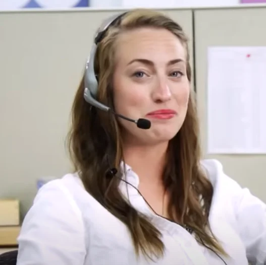 Alisha, our customer service rep on the phone with a new plumbing client.